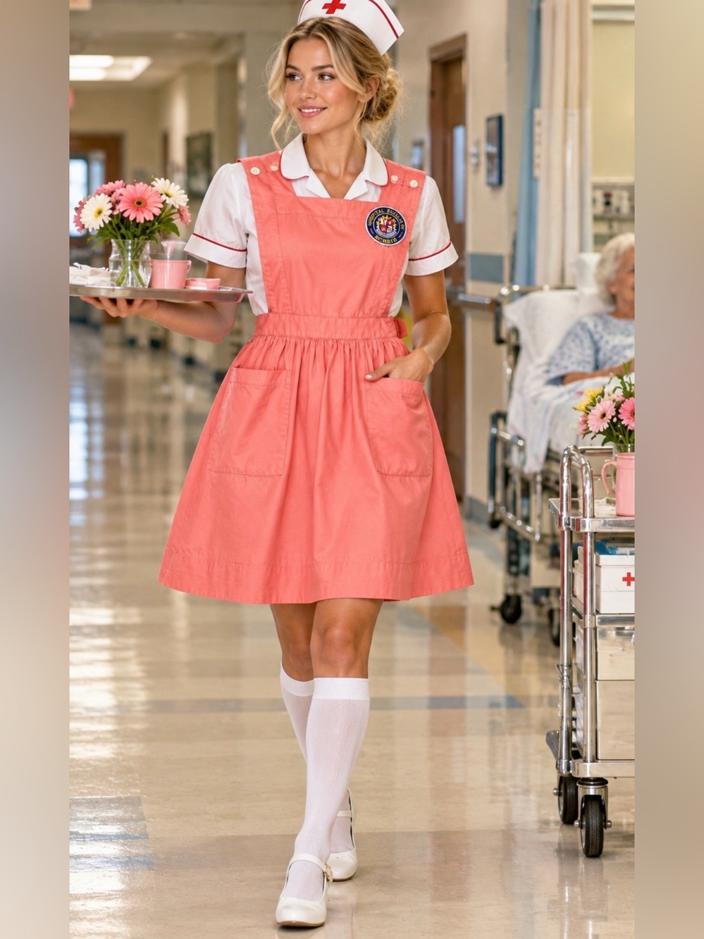 Sewing Project - Retro Candy Striper uniform for Halloween